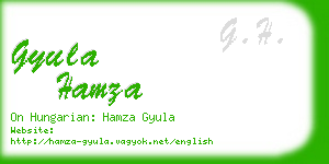 gyula hamza business card